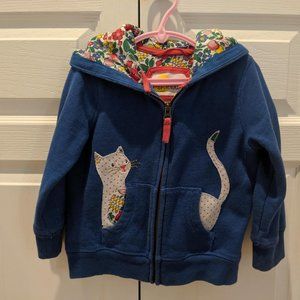 Mini Boden Textured Applique Kitty Sweatshirt 3-4T